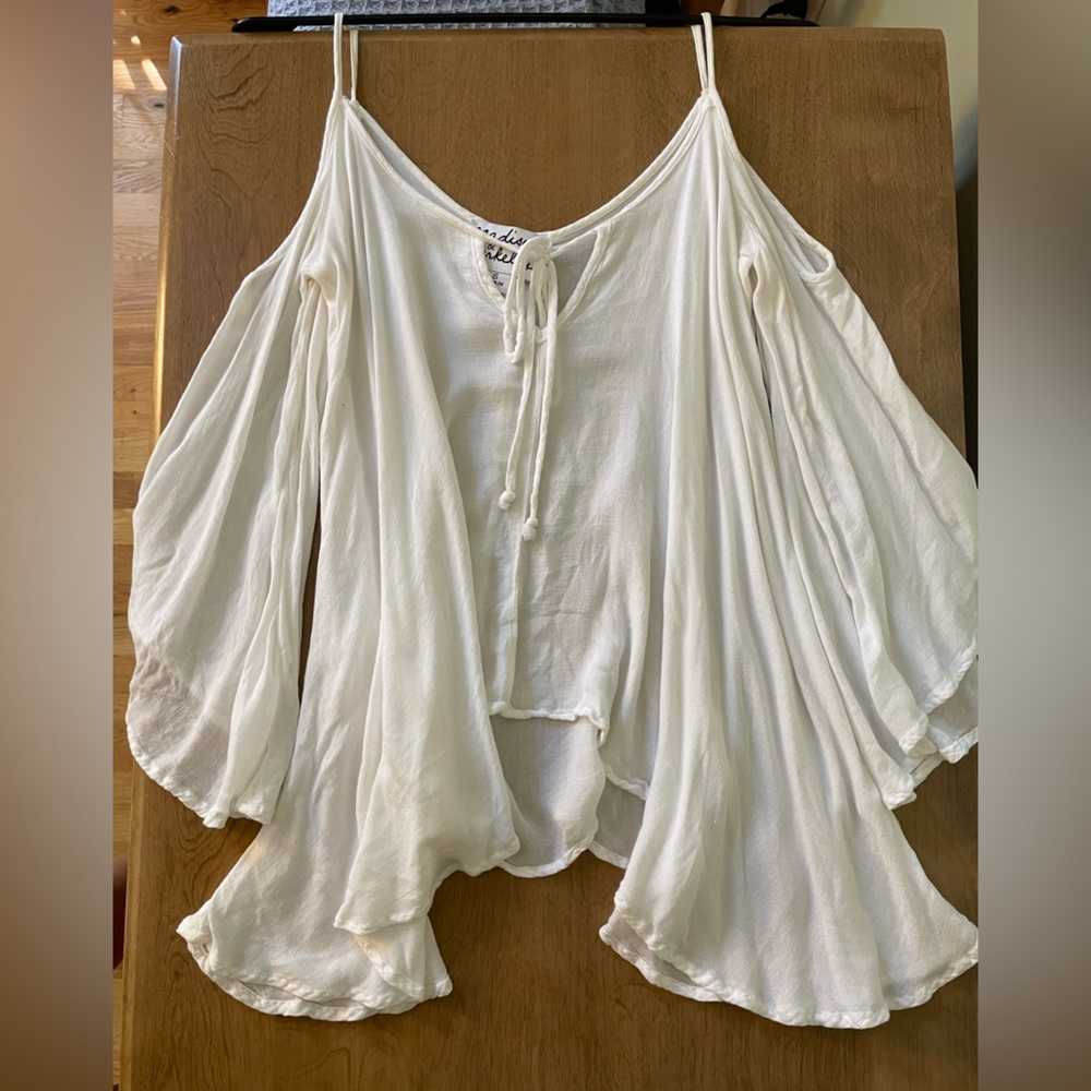 Nordstrom Flowy Off-Shoulder White Blouse